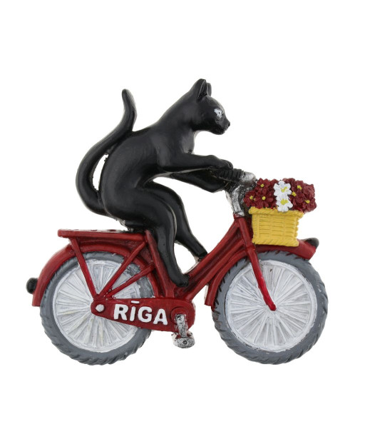 Ledusskapja magnēts Rīga melns kaķis uz velosipēda